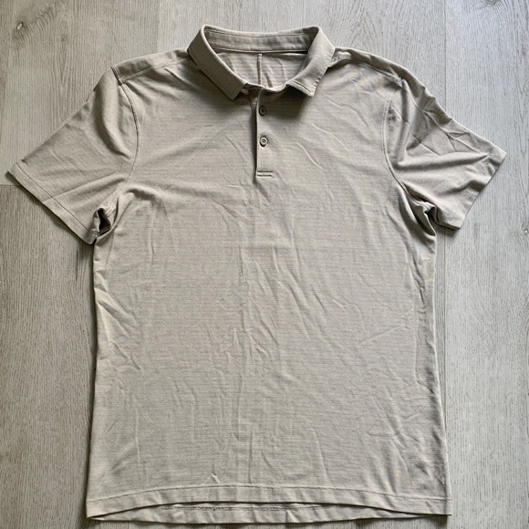 Lululemon Mens Beige Polo T-Shirt‎ - Picture 1 of 7